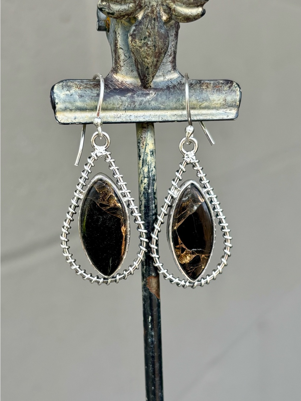 NEW! Black Copper Turquoise Earrings